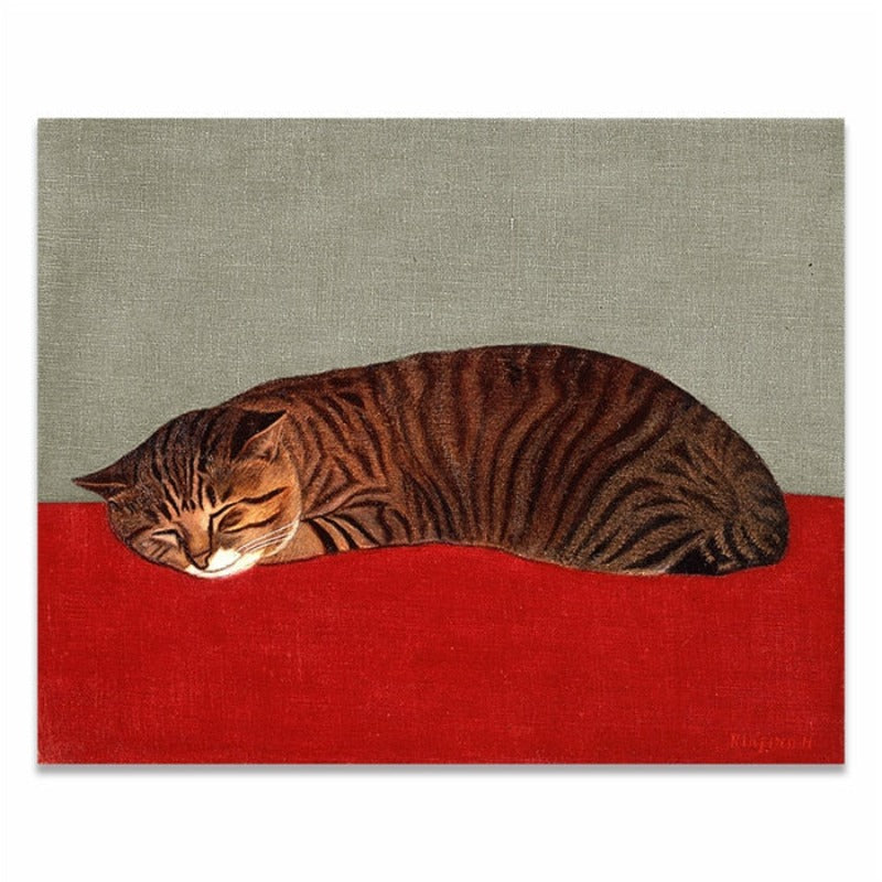 Red Carpet Cat Painting