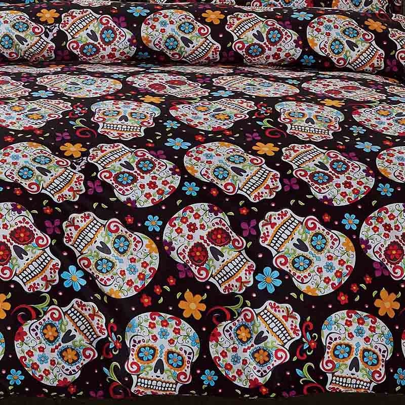 Flower Skull Bedding Set