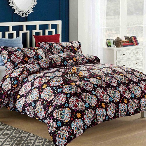 Flower Skull Bedding Set