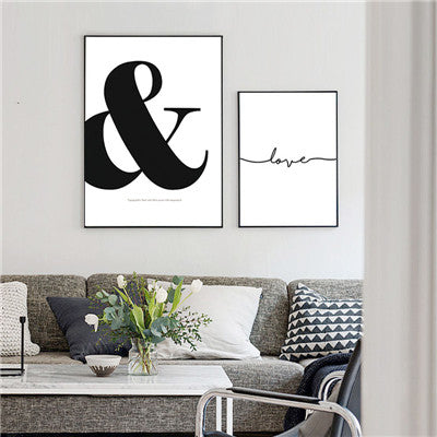Giant "&" Black & White Poster Print Wall Art Room Decor