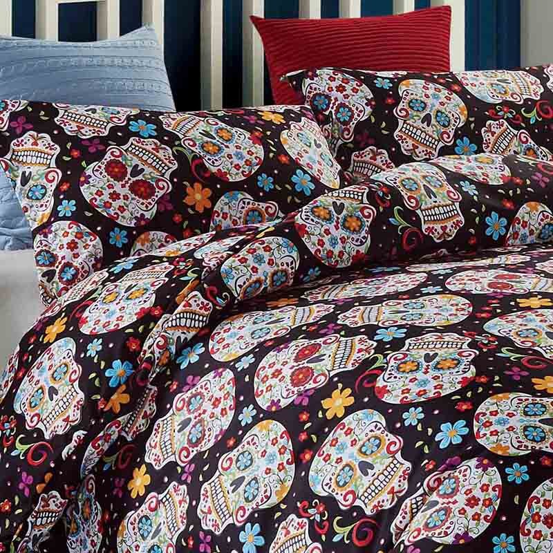 Flower Skull Bedding Set