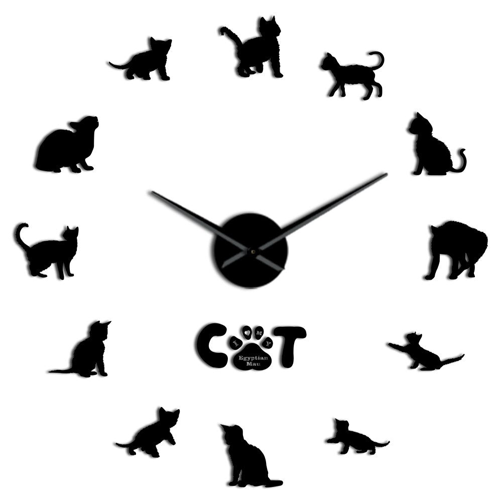 Egyptian Mau Cat Wall Clock