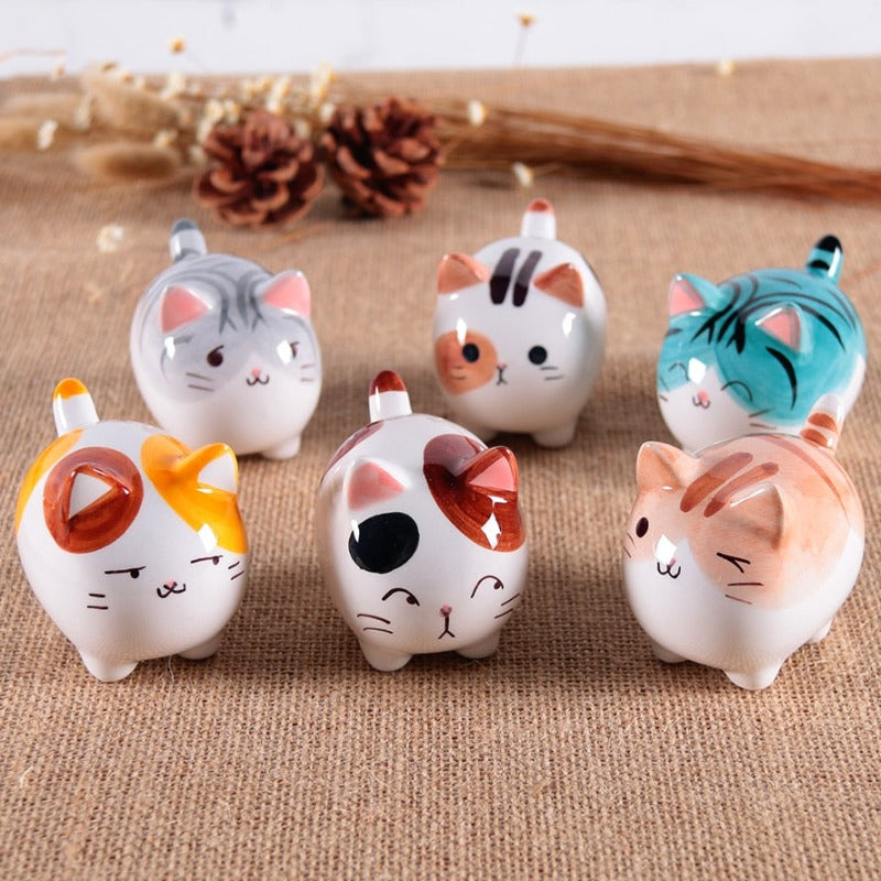 Cute Ceramic Chubby Cat Figurine