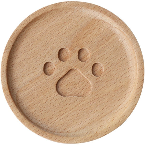 Wooden Cat Paw Coaster