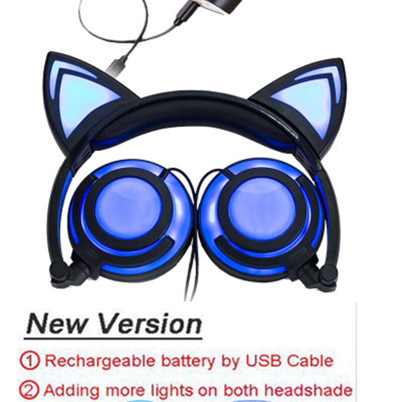 Flashing Glowing Cat Ear Headphone