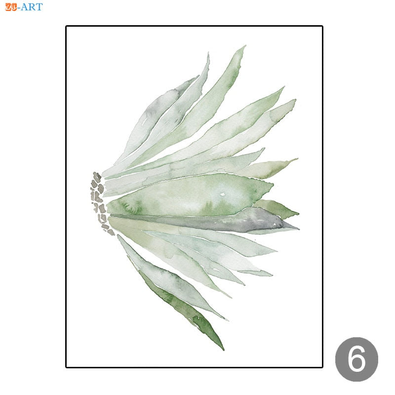 Leaf Prints Cactus Poster Botanical Wall Art Minimalist Canvas Painting Wall Pictures for Living Room Nordic Decoration Home