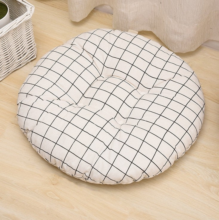 Round Shape Seat Cushion Silk Cotton Core Cotton Polyester Tatami Cushion Pillow Home Accessories Decoration Car Soft Sofa Cushion
