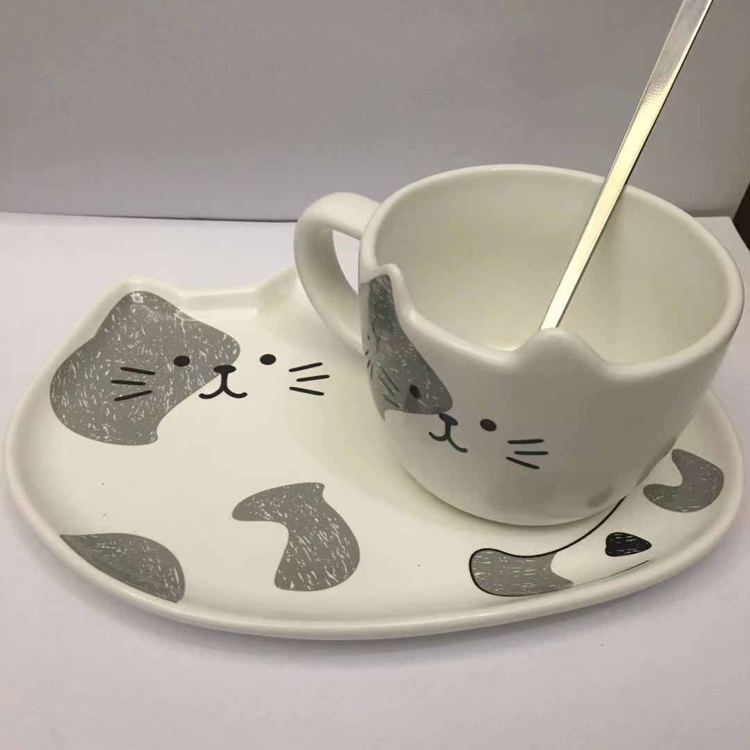 Ceramic Cat Coffee Tea Set