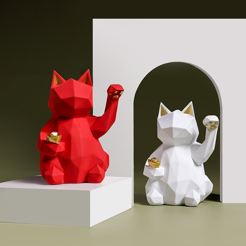 Lucky Cat Resin Statue