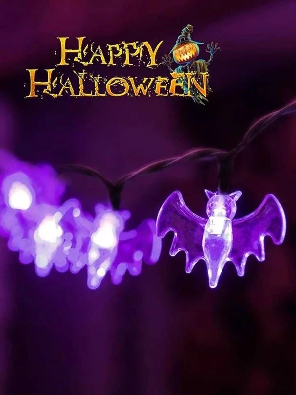 String Light For Halloween With 10pcs Bat Bulb
