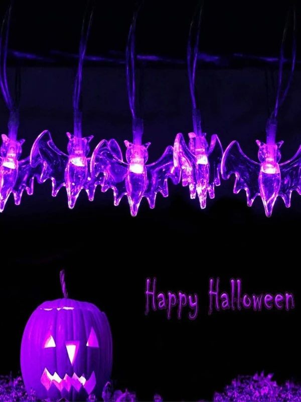 String Light For Halloween With 10pcs Bat Bulb