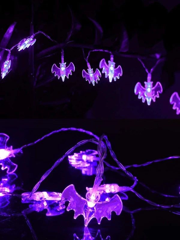 String Light For Halloween With 10pcs Bat Bulb