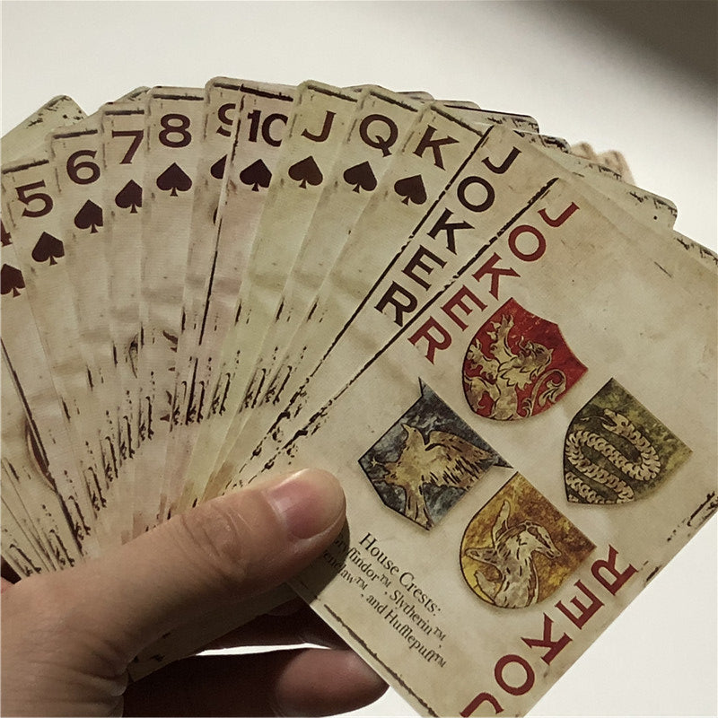 Harry Potter Playing Game Cards Hogwarts House Collection Badges Symbols Castle Crests 2 Patterns English magic Fun Kid Toy Gift