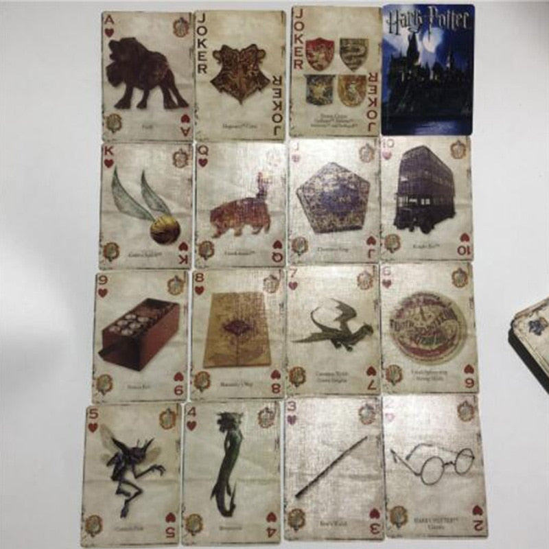 Harry Potter Playing Game Cards Hogwarts House Collection Badges Symbols Castle Crests 2 Patterns English magic Fun Kid Toy Gift