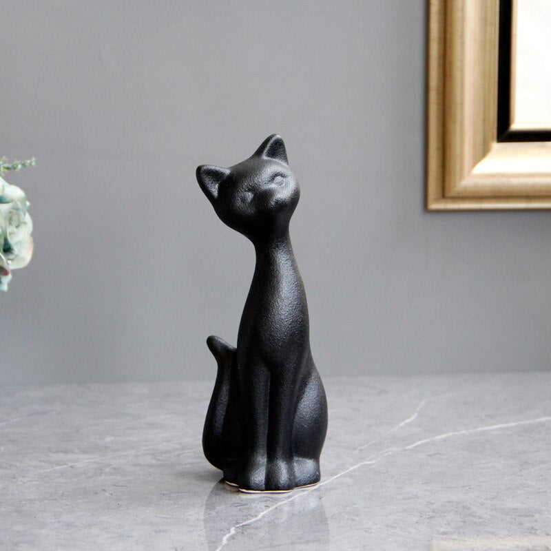 Black Cat Furnishing Statue
