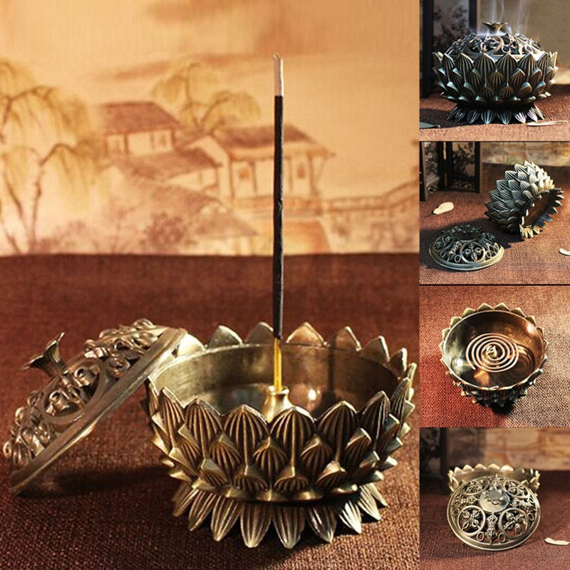 Metal Lotus Incense Burners