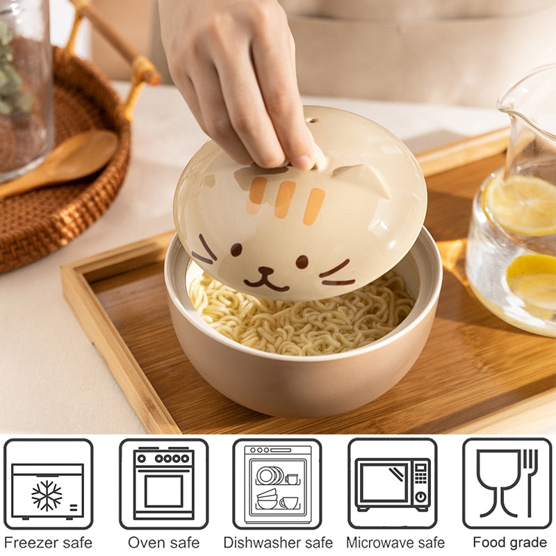 Ceramic Cartoon Cat Soup Bowl