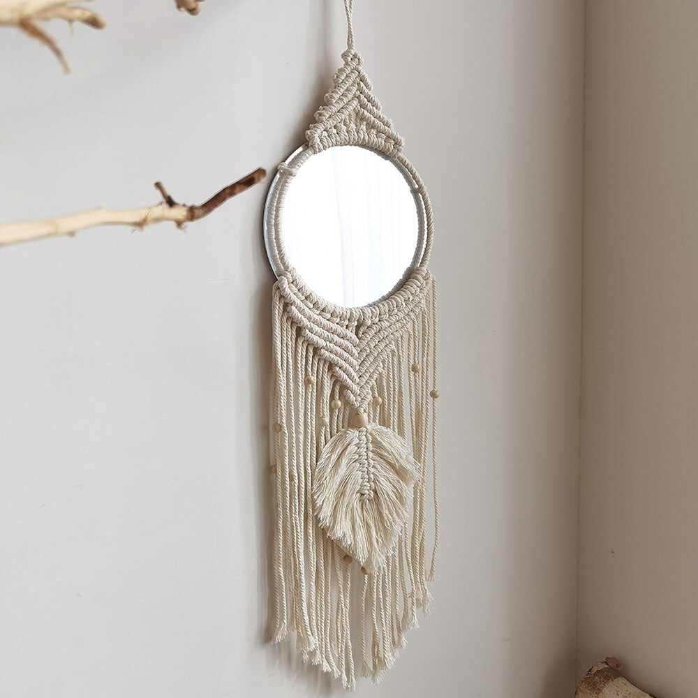 Mirror Wall Hanging Boho Fringe
