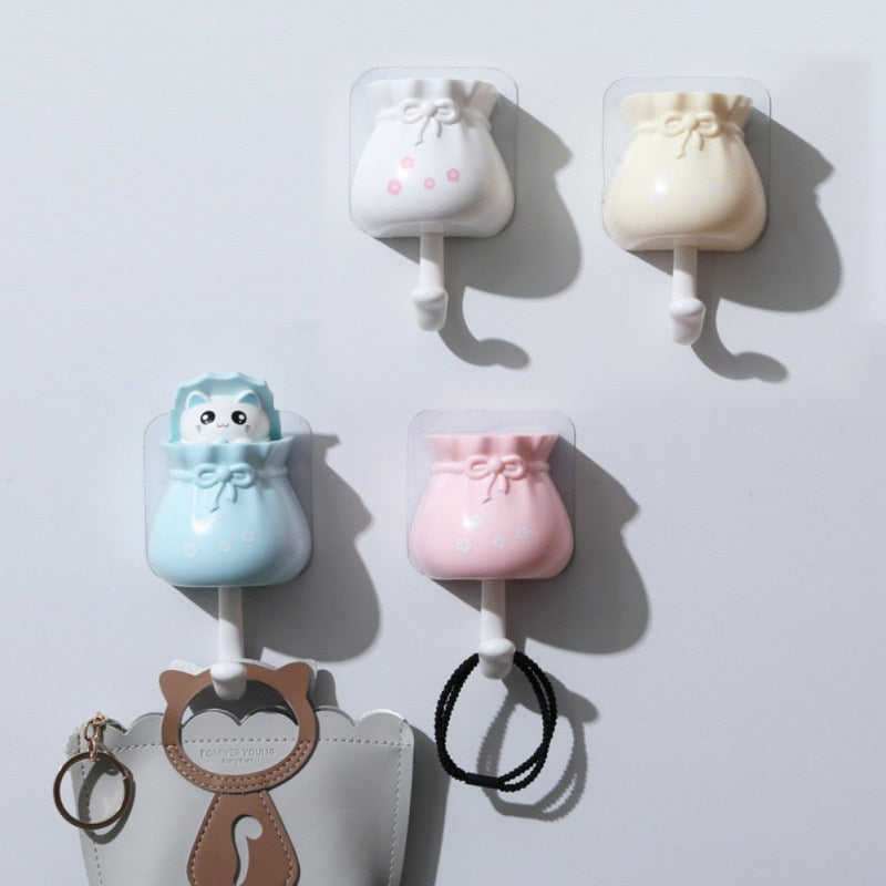 Cartoon Cat Holder Wall Hooks