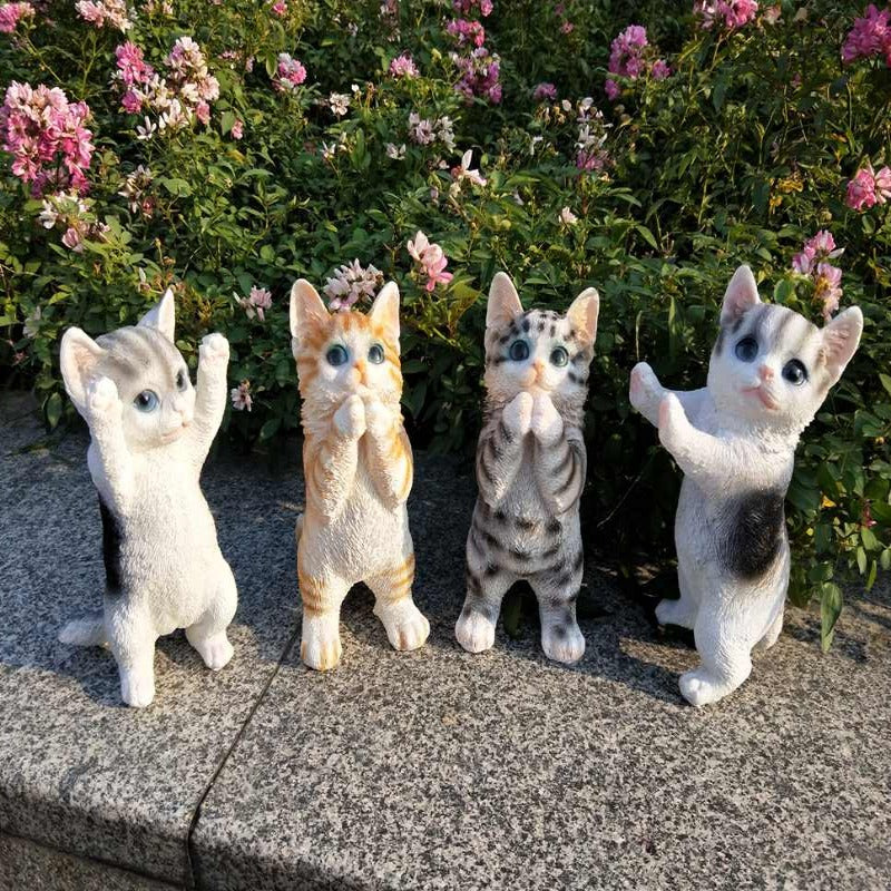Cute Cat Resin Statue