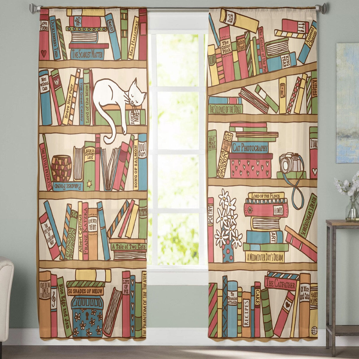 Cartoon Cat Sheer Curtain