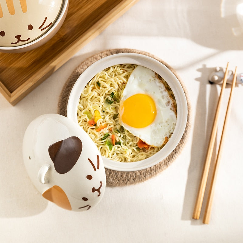 Ceramic Cartoon Cat Soup Bowl