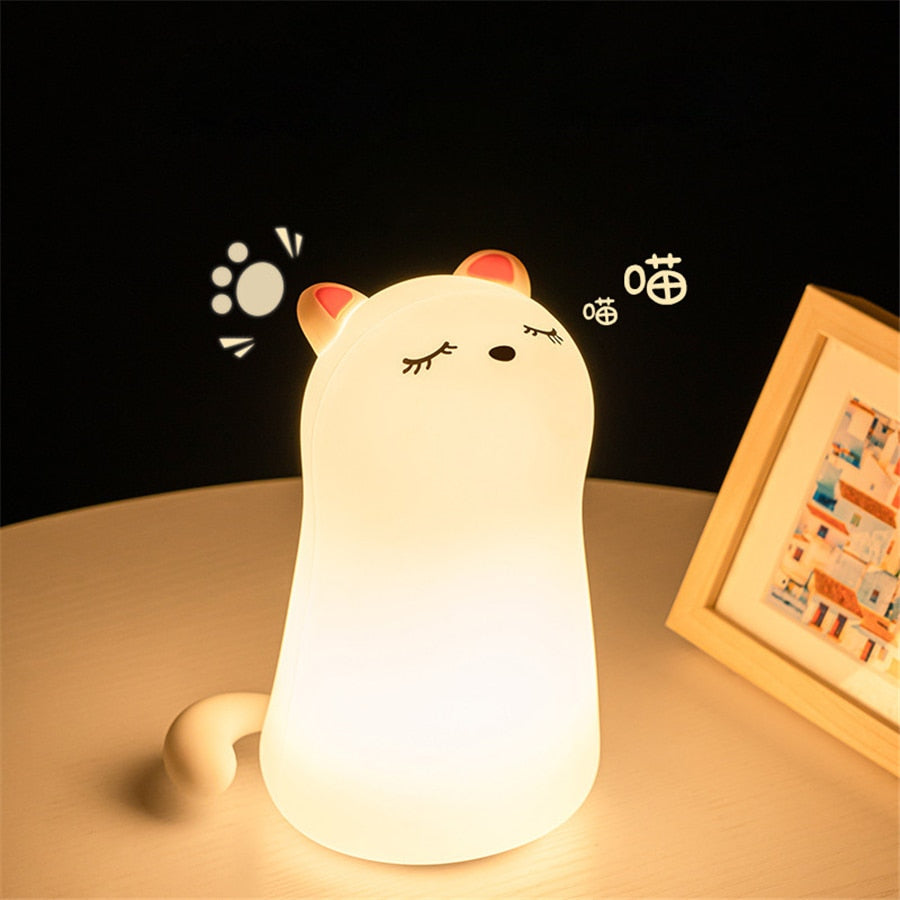 Kawaii Cat Decor Night Lamp