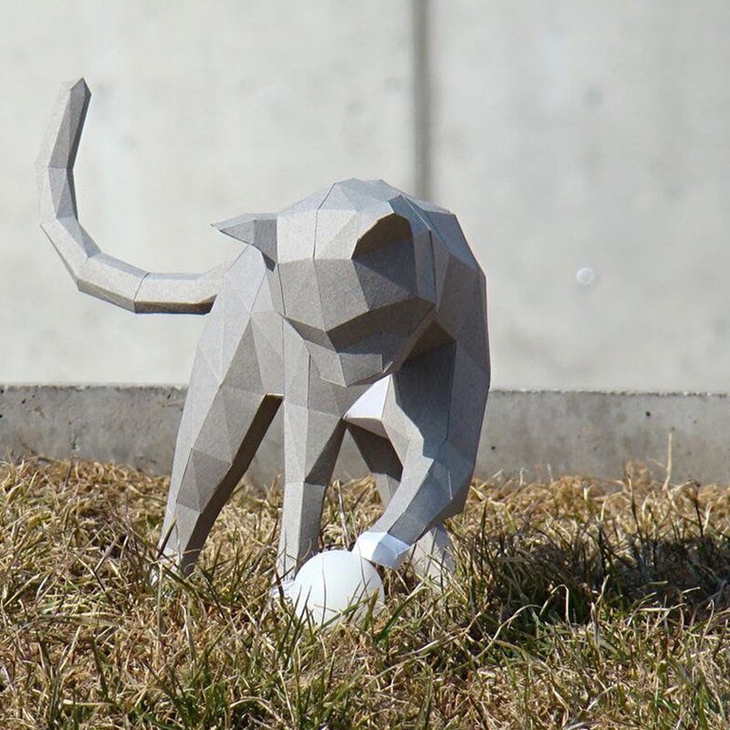 Walking Cat Statue Decor