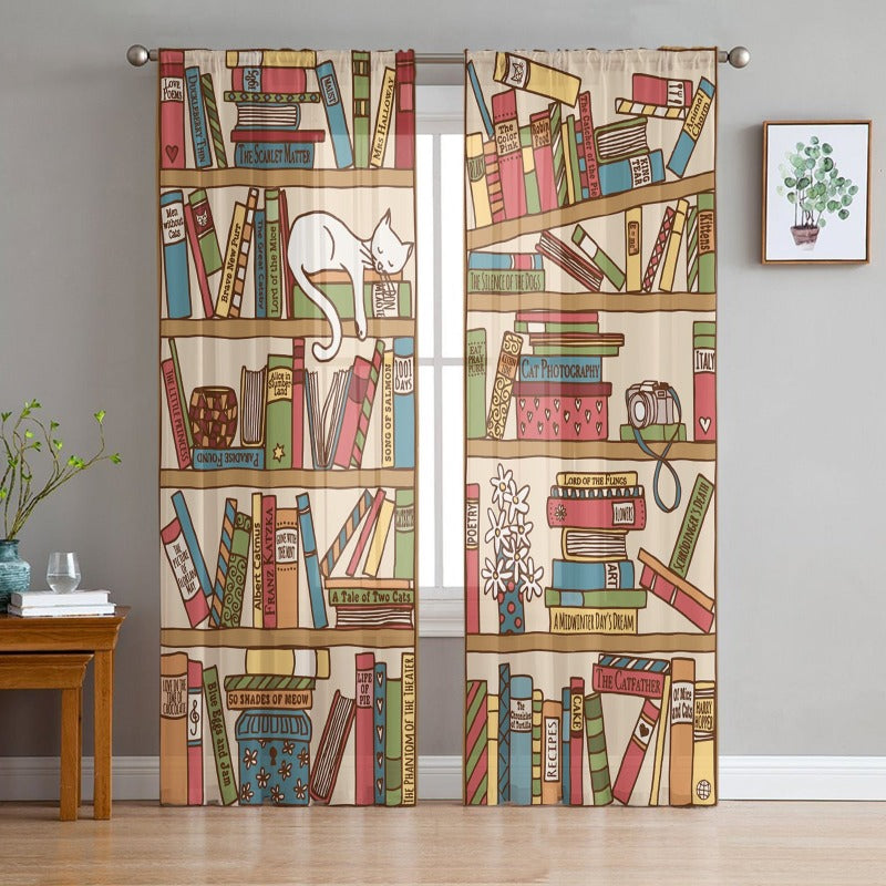 Cartoon Cat Sheer Curtain