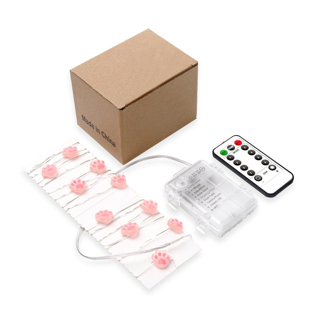 LED Cat Paw String Light