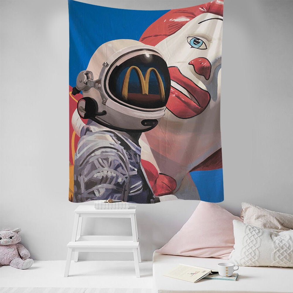 Artsy Modern Astronaut Tapestry