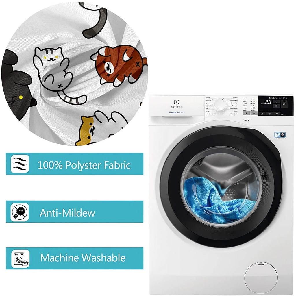 Lovely Cat Printing Hook Curtain