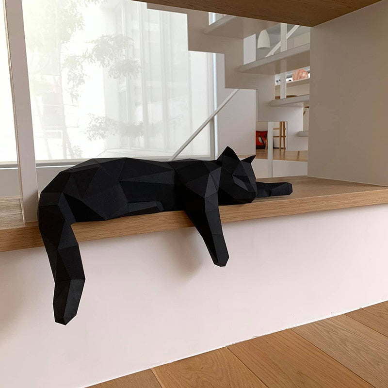 Sleeping Cat Papercraft Wall Decor
