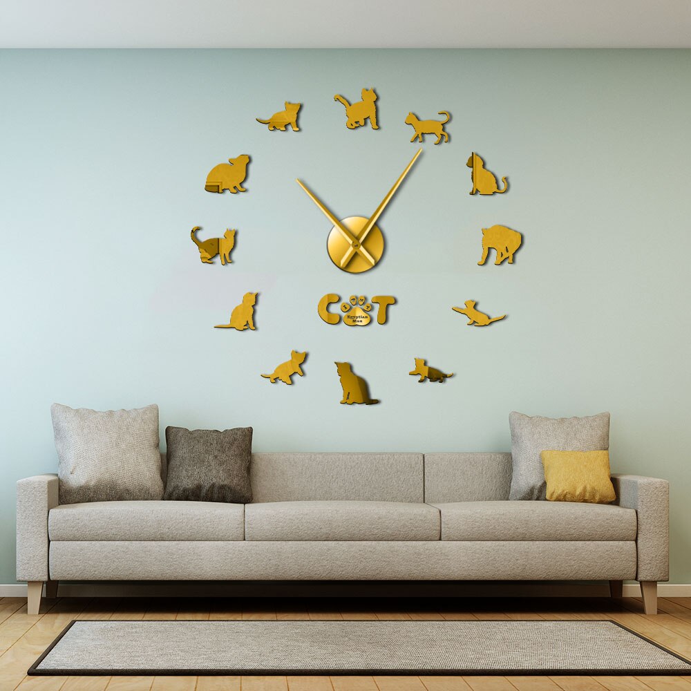 Egyptian Mau Cat Wall Clock