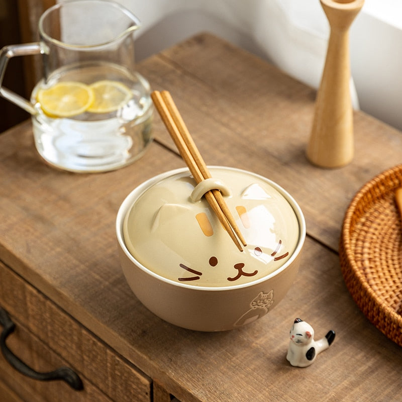 Ceramic Cartoon Cat Soup Bowl