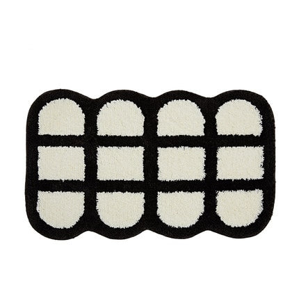 Checkered Fluffy Grids Rug