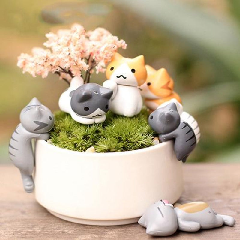 Mini Cat Bonsai Decor