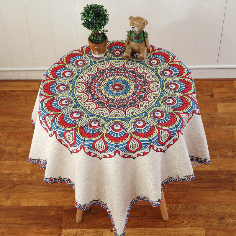 Fractal Proud Rose Linen Tablecloth