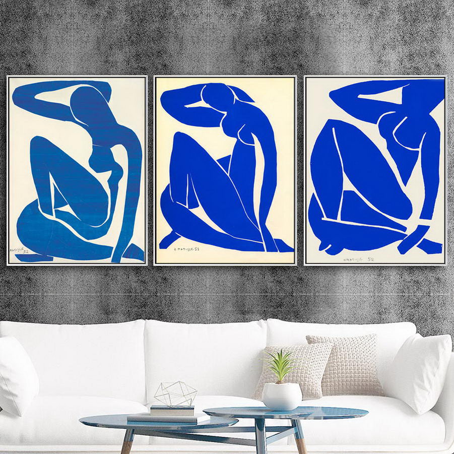 Home Decoration Print Canvas Art Wall Pictures Poster Canvas Printings Paintings French Henri Matisse Blue Nude