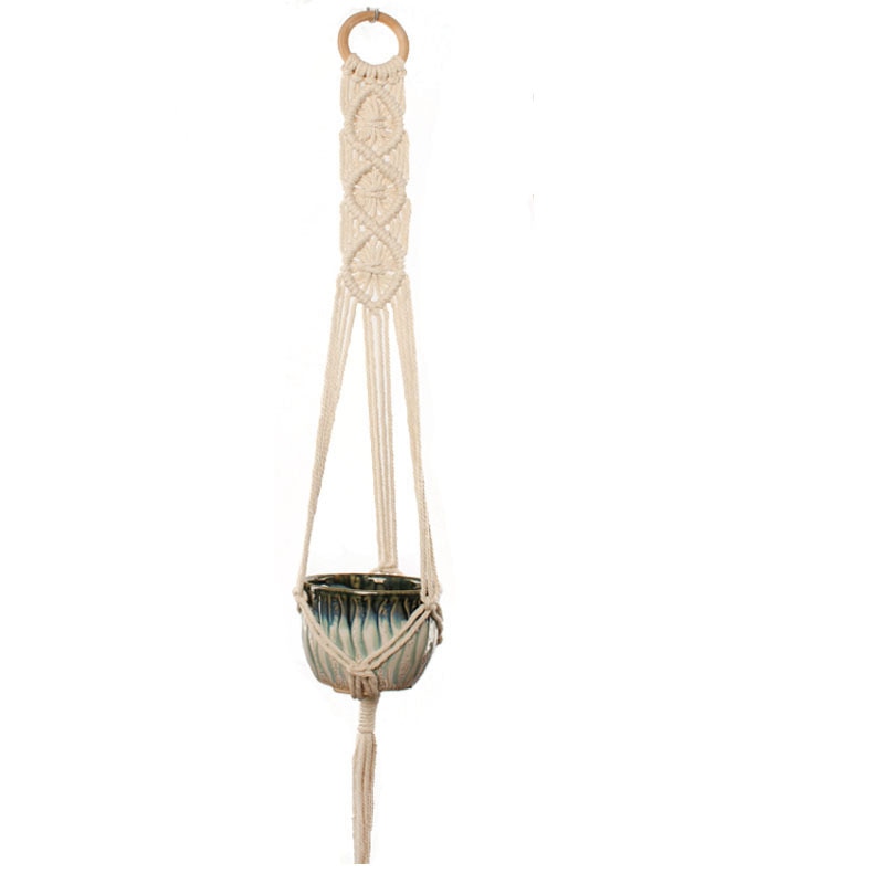 Handmade macrame plant flower pot hanger for wall decoration