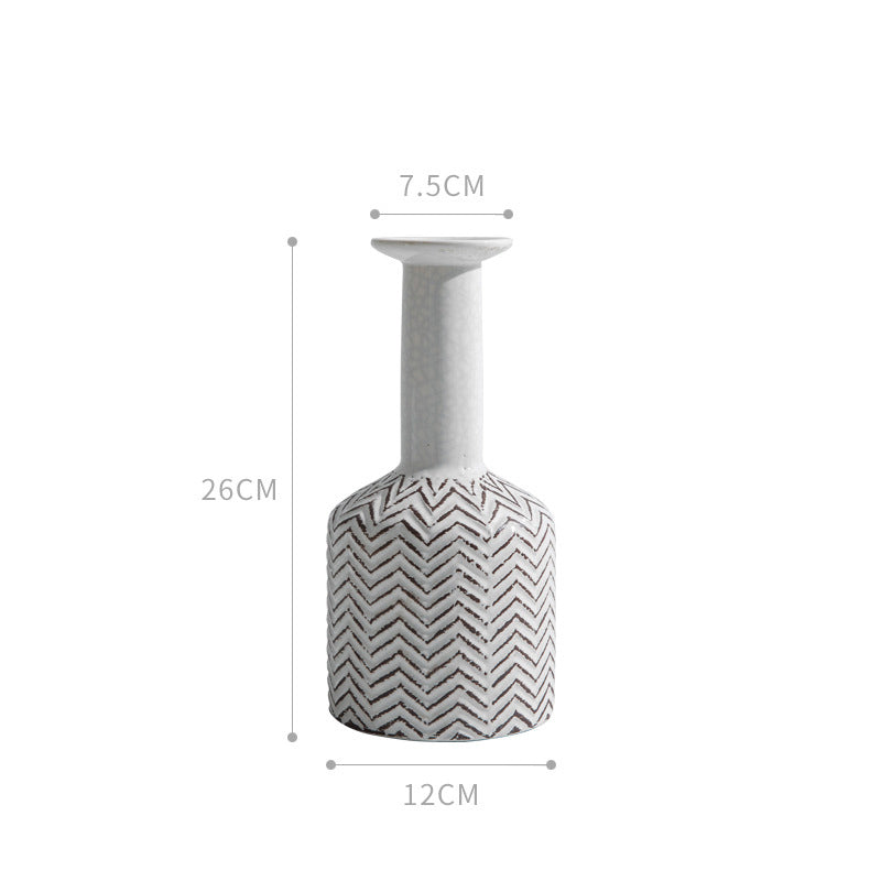 Houseware Ceramic Vase Modern Simple American Retro Home Living Room Cabinet Table Decoration Flower Decoration Home Decoration