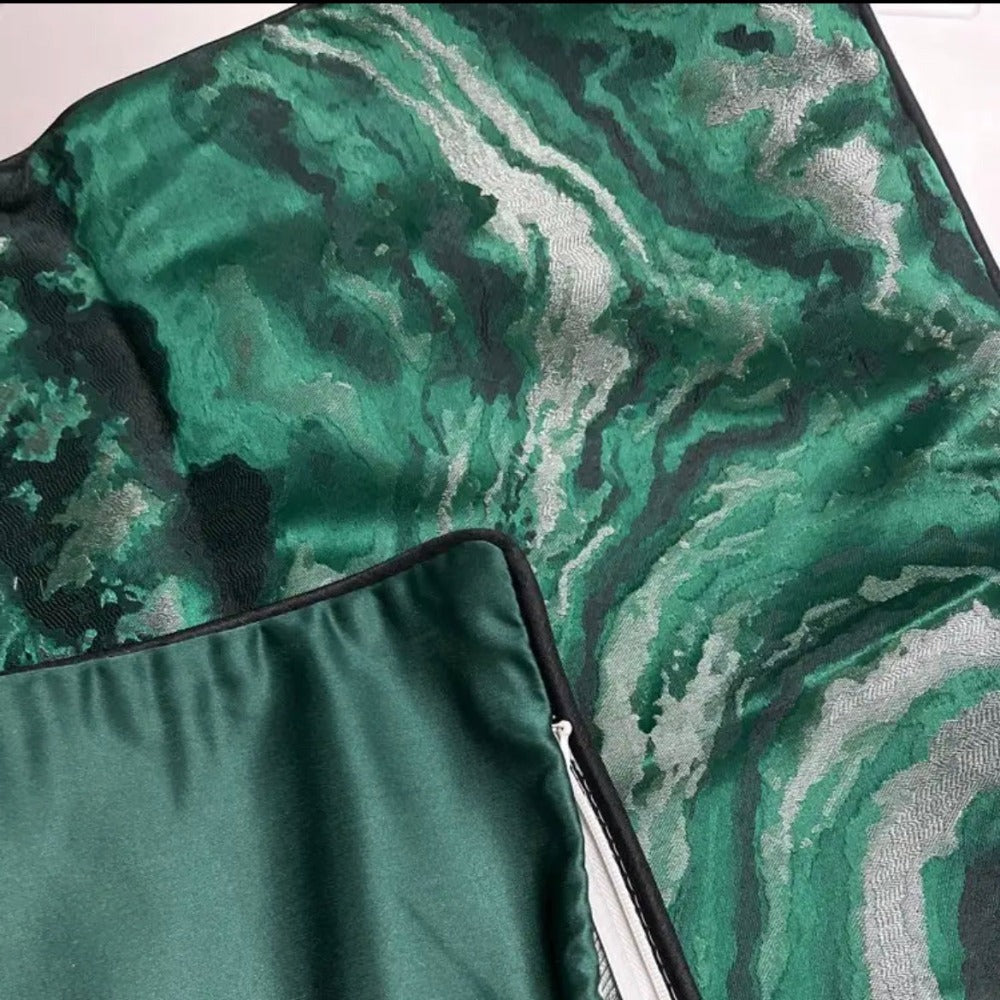 The Malachite Jacquard Pillow Cover