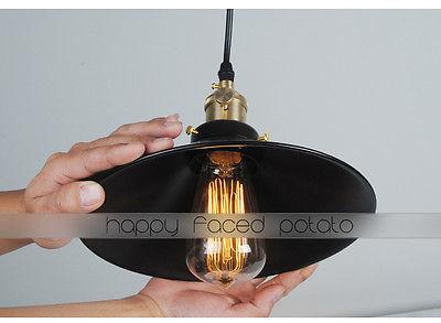Simple Black Metal Shade Industrial Loft Pendant Light