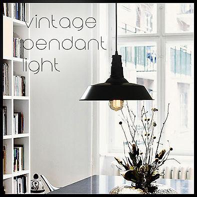 Retro Industrial Pendant Light In Black