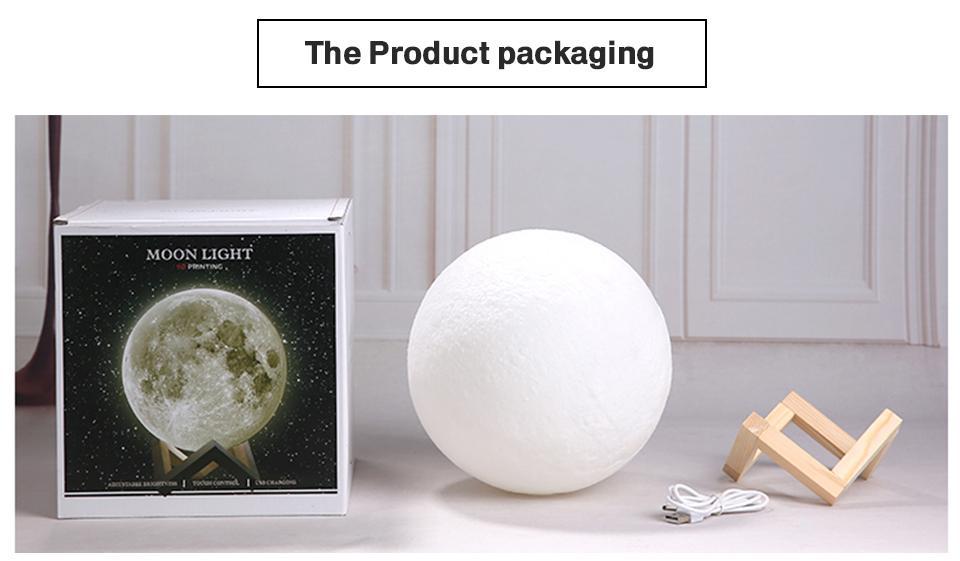 3D Print Star Moon Lamp Colorful Change Touch