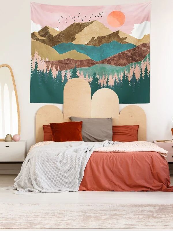 Landscape Painting Print Tapestry