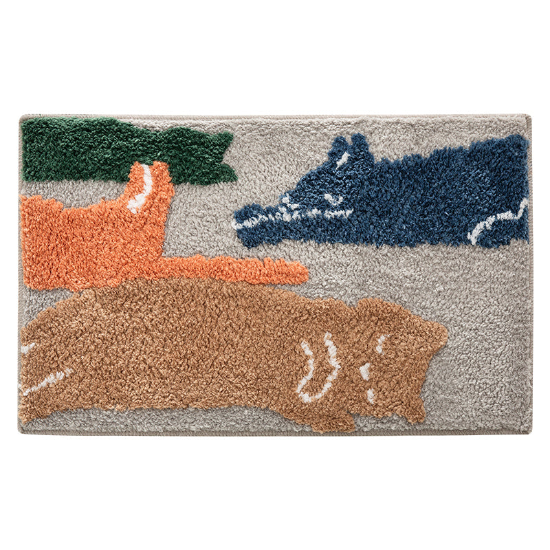 Lazy Cartoon Cats Bath mat