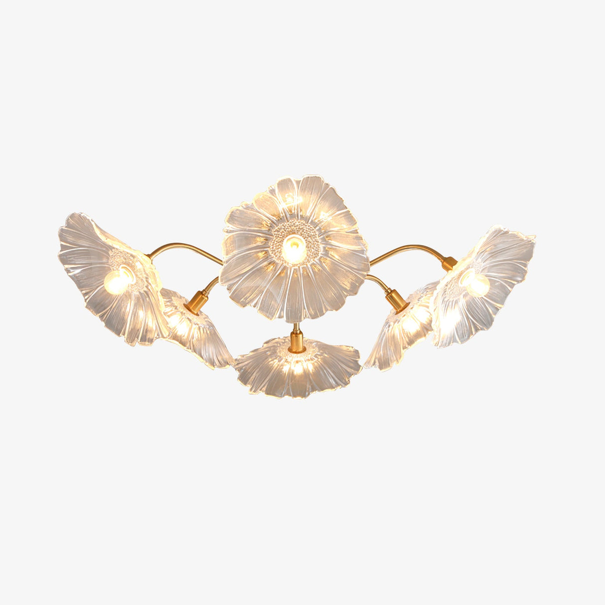 Lotus Leaf Glass Ceiling Lamp