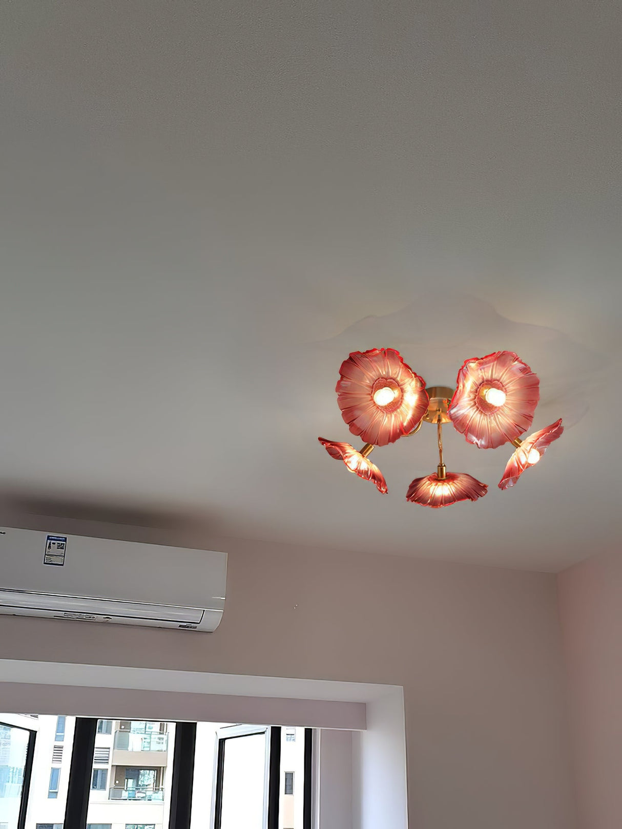 Lotus Leaf Glass Ceiling Lamp