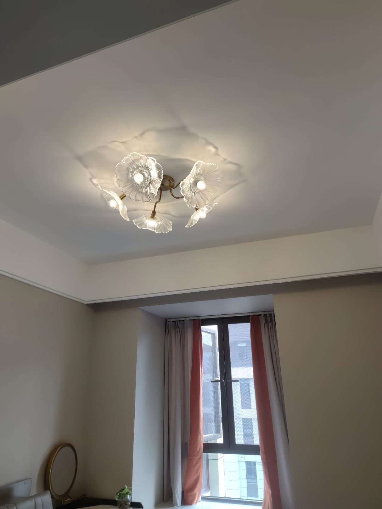 Lotus Leaf Glass Ceiling Lamp